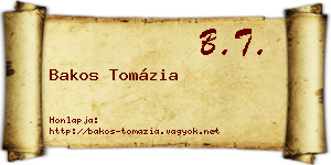Bakos Tomázia névjegykártya